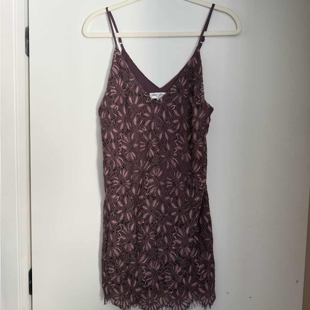 Purple Lace Mini Dress
